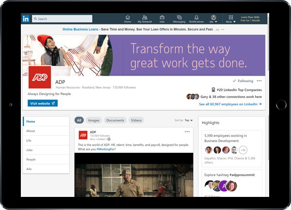 LinkedIn page